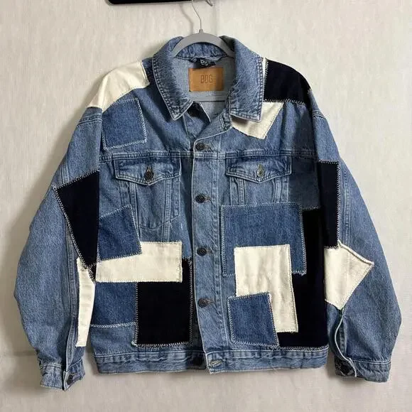 BDG Women's Size XS Oversized Patchwork Denim Trucker Jacket - Picture 1 of 8
